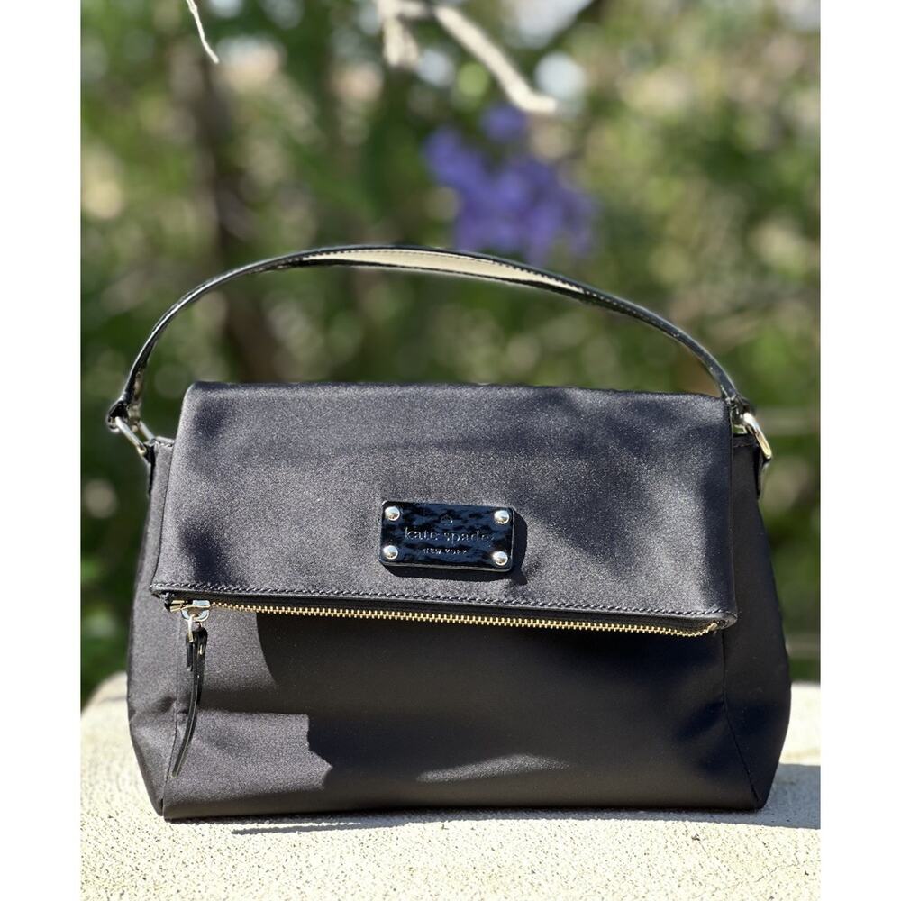 Kate Spade New York Highland Place Mini Maria Crossbody Nylon Black Handle Purse